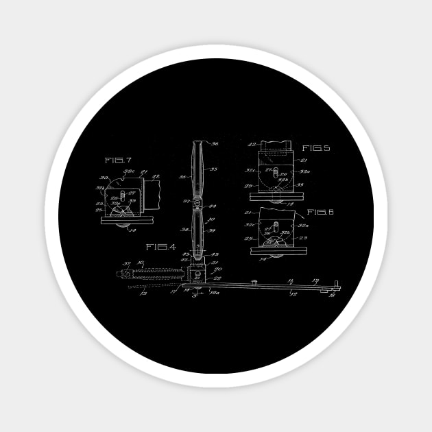 Foldable Highway Warning Signals Vintage Patent Hand Drawing Magnet by TheYoungDesigns